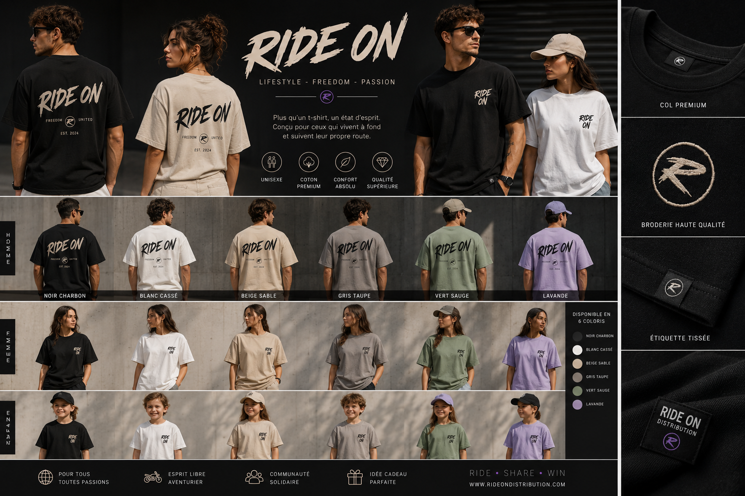 Collection de t-shirts Ride On
