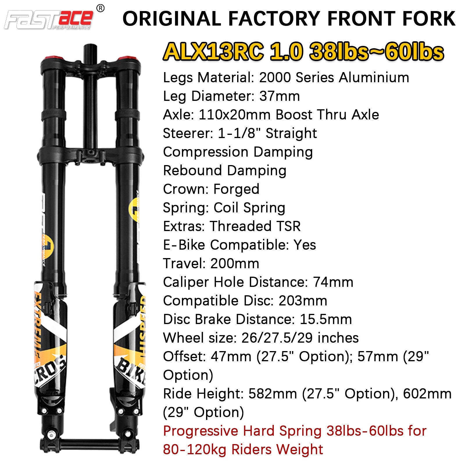 FASTACE ALX13RC 1.0 Original Factory Front Fork Suspension For Surron Light Bee X Talaria Sting E Ride Pro SS 1.0/2.0